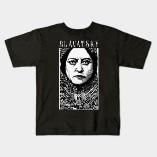 Madame Helena P Blavatsky Esoteric Blockprint Design Kids T-Shirt